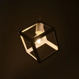 GloboStar® DISE 201-0052 Μοντέρνο Κρεμαστό Φωτιστικό Κύβος Μονόφωτο 1 x E27 IP20 Λευκό Μέταλλο - Μ28 x Π28 x Υ31cm
