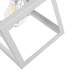 GloboStar® DISE 201-0052 Μοντέρνο Κρεμαστό Φωτιστικό Κύβος Μονόφωτο 1 x E27 IP20 Λευκό Μέταλλο - Μ28 x Π28 x Υ31cm