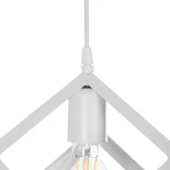 GloboStar® DISE 201-0052 Μοντέρνο Κρεμαστό Φωτιστικό Κύβος Μονόφωτο 1 x E27 IP20 Λευκό Μέταλλο - Μ28 x Π28 x Υ31cm