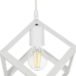 GloboStar® DISE 201-0053 Μοντέρνο Κρεμαστό Φωτιστικό Κύβος Δίφωτο 2 x E27 IP20 Λευκό Μέταλλο - Μ50 x Π30 x Υ50cm