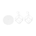 GloboStar® DISE 201-0053 Μοντέρνο Κρεμαστό Φωτιστικό Κύβος Δίφωτο 2 x E27 IP20 Λευκό Μέταλλο - Μ50 x Π30 x Υ50cm