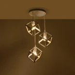 GloboStar® DISE 201-0054 Μοντέρνο Κρεμαστό Φωτιστικό Κύβος Τρίφωτο 3 x E27 IP20 Λευκό Μέταλλο - Μ48 x Π48 x Υ65cm