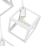 GloboStar® DISE 201-0054 Μοντέρνο Κρεμαστό Φωτιστικό Κύβος Τρίφωτο 3 x E27 IP20 Λευκό Μέταλλο - Μ48 x Π48 x Υ65cm