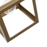 GloboStar® DISE 201-0055 Μοντέρνο Κρεμαστό Φωτιστικό Κύβος Μονόφωτο 1 x E27 IP20 Χρυσό Μέταλλο - Μ28 x Π28 x Υ31cm