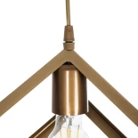 GloboStar® DISE 201-0055 Μοντέρνο Κρεμαστό Φωτιστικό Κύβος Μονόφωτο 1 x E27 IP20 Χρυσό Μέταλλο - Μ28 x Π28 x Υ31cm