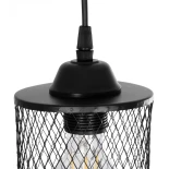GloboStar® NOVAON 201-0058 Μοντέρνο Κρεμαστό Φωτιστικό Πλέγμα Μονόφωτο 1 x E27 IP20 Μαύρο Μέταλλο - Μ12 x Π12 x Υ23cm