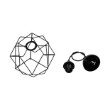 GloboStar® SOLON 201-0059 Μοντέρνο Κρεμαστό Φωτιστικό Πλέγμα Μονόφωτο 1 x E27 IP20 Μαύρο Μέταλλο - Μ24 x Π24 x Υ23cm