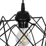 GloboStar® SOLON 201-0059 Μοντέρνο Κρεμαστό Φωτιστικό Πλέγμα Μονόφωτο 1 x E27 IP20 Μαύρο Μέταλλο - Μ24 x Π24 x Υ23cm