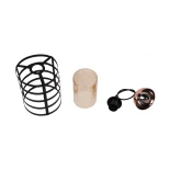 GloboStar® SOLON 201-0060 Μοντέρνο Κρεμαστό Φωτιστικό Πλέγμα Μονόφωτο 1 x E27 IP20 Μπρούτζινο & Μαύρο Μέταλλο με Μελί Γυαλί - Μ16 x Π16 x Υ26cm