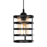GloboStar® SOLON 201-0060 Μοντέρνο Κρεμαστό Φωτιστικό Πλέγμα Μονόφωτο 1 x E27 IP20 Μπρούτζινο & Μαύρο Μέταλλο με Μελί Γυαλί - Μ16 x Π16 x Υ26cm