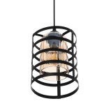 GloboStar® SOLON 201-0060 Μοντέρνο Κρεμαστό Φωτιστικό Πλέγμα Μονόφωτο 1 x E27 IP20 Μπρούτζινο & Μαύρο Μέταλλο με Μελί Γυαλί - Μ16 x Π16 x Υ26cm