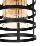 GloboStar® SOLON 201-0060 Μοντέρνο Κρεμαστό Φωτιστικό Πλέγμα Μονόφωτο 1 x E27 IP20 Μπρούτζινο & Μαύρο Μέταλλο με Μελί Γυαλί - Μ16 x Π16 x Υ26cm