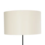 GloboStar® LUMO 201-0073 Μοντέρνο Επιδαπέδιο Φωτιστικό Μονόφωτο 1 x E27 IP20 Καφέ Ξύλο με Μπεζ Ύφασμα - Μ37 x Π36 x Υ136cm