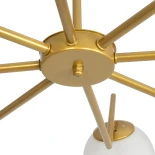 GloboStar® CANTILIER 201-0076 Vintage Φωτιστικό Οροφής Μπάλα Πολύφωτο 8 x E27 IP20 Χρυσό Μέταλλο με Λευκό Γυαλί - Μ105 x Π105 x Υ24cm