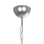 GloboStar® TRITON 203-0255 Vintage Κρεμαστό Φωτιστικό Καπέλο Πολύφωτο 5 x E27 IP20 Ασημί Μέταλλο με Γκρι Ύφασμα - Μ50 x Π50 x Υ48cm