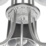 GloboStar® TRITON 203-0255 Vintage Κρεμαστό Φωτιστικό Καπέλο Πολύφωτο 5 x E27 IP20 Ασημί Μέταλλο με Γκρι Ύφασμα - Μ50 x Π50 x Υ48cm
