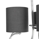 GloboStar® TRITON 203-0255 Vintage Κρεμαστό Φωτιστικό Καπέλο Πολύφωτο 5 x E27 IP20 Ασημί Μέταλλο με Γκρι Ύφασμα - Μ50 x Π50 x Υ48cm