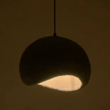 GloboStar® STONE 204-0122 Μοντέρνο Κρεμαστό Φωτιστικό Καμπάνα Μονόφωτο 1 x E27 IP20 Γκρι Σκoύρο Πολυστερίνη με Ρητίνη - Μ35 x Π31 x Υ26cm