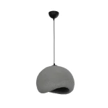 GloboStar® STONE 204-0122 Μοντέρνο Κρεμαστό Φωτιστικό Καμπάνα Μονόφωτο 1 x E27 IP20 Γκρι Σκoύρο Πολυστερίνη με Ρητίνη - Μ35 x Π31 x Υ26cm