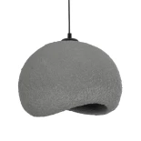 GloboStar® STONE 204-0122 Μοντέρνο Κρεμαστό Φωτιστικό Καμπάνα Μονόφωτο 1 x E27 IP20 Γκρι Σκoύρο Πολυστερίνη με Ρητίνη - Μ35 x Π31 x Υ26cm
