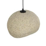 GloboStar® STONE 204-0123 Μοντέρνο Κρεμαστό Φωτιστικό Καμπάνα Μονόφωτο 1 x E27 IP20 Μπεζ Πολυστερίνη με Μπεζ Ρητίνη - Μ35 x Π31 x Υ26cm
