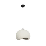 GloboStar® STONE 204-0124 Μοντέρνο Κρεμαστό Φωτιστικό Καμπάνα Μονόφωτο 1 x E27 IP20 Γκρι Πολυστερίνη με Γκρι Ρητίνη - Μ35 x Π31 x Υ26cm