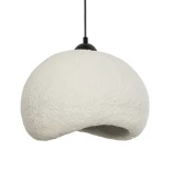 GloboStar® STONE 204-0124 Μοντέρνο Κρεμαστό Φωτιστικό Καμπάνα Μονόφωτο 1 x E27 IP20 Γκρι Πολυστερίνη με Γκρι Ρητίνη - Μ35 x Π31 x Υ26cm