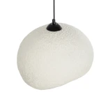 GloboStar® STONE 204-0124 Μοντέρνο Κρεμαστό Φωτιστικό Καμπάνα Μονόφωτο 1 x E27 IP20 Γκρι Πολυστερίνη με Γκρι Ρητίνη - Μ35 x Π31 x Υ26cm