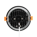 GLOBOSTAR® WATERA 60897 Χωνευτό Downlight Σποτ Panel LED 12W 1500lm 120° AC 220-240V Αδιάβροχο IP54 Ρυθμιζόμενο Λευκό CCT με Διακόπτη στο Σώμα 2700K/4500K/6000K Dimmable - Lumileds SMD Chip & TÜV SÜD Driver - Μαύρο Ματ - Μ10.8 x Π10.8 x Υ3.2cm / Q9cm - 3 