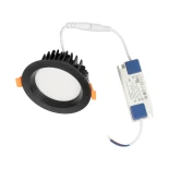 GLOBOSTAR® WATERA 60897 Χωνευτό Downlight Σποτ Panel LED 12W 1500lm 120° AC 220-240V Αδιάβροχο IP54 Ρυθμιζόμενο Λευκό CCT με Διακόπτη στο Σώμα 2700K/4500K/6000K Dimmable - Lumileds SMD Chip & TÜV SÜD Driver - Μαύρο Ματ - Μ10.8 x Π10.8 x Υ3.2cm / Q9cm - 3 