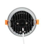 GLOBOSTAR® WATERA 60986 Χωνευτό Downlight Σποτ Panel LED 12W 1500lm 120° AC 220-240V Αδιάβροχο IP54 Ρυθμιζόμενο Λευκό CCT με Διακόπτη στο Σώμα 2700K/4500K/6000K Dimmable - Lumileds SMD Chip & TÜV SÜD Driver - Γκρι Ανθρακί Ματ - Μ10.8 x Π10.8 x Υ3.2cm / Q9