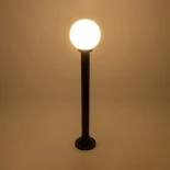 GLOBOSTAR® AGROS 61596 Φωτιστικό Κολωνάκι Κήπου με Ντουί 1 x E27 AC 220-240V Αδιάβροχο IP65 - Λευκό & Μάυρο - Μ20 x Π20 x Υ100cm