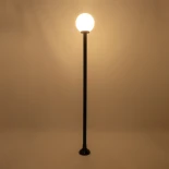 GLOBOSTAR® AGROS 61597 Φωτιστικό Κολωνάκι Κήπου με Ντουί 1 x E27 AC 220-240V Αδιάβροχο IP65 - Λευκό & Μάυρο - Μ30 x Π30 x Υ240cm