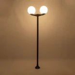 GLOBOSTAR® AGROS 61598 Φωτιστικό Κολωνάκι Κήπου με Ντουί 2 x E27 AC 220-240V Αδιάβροχο IP65 - Λευκό & Μάυρο - Μ75 x Π30 x Υ240cm