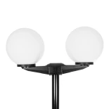 GLOBOSTAR® AGROS 61598 Φωτιστικό Κολωνάκι Κήπου με Ντουί 2 x E27 AC 220-240V Αδιάβροχο IP65 - Λευκό & Μάυρο - Μ75 x Π30 x Υ240cm