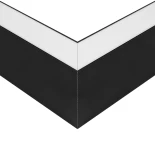 GLOBOSTAR® ALP-CORNER-SIDE90 LUMILINE 61767 Επιφανειακό / Κρεμαστό Προφίλ Αλουμινίου Γωνία με Λευκό Γαλακτερό Πατητό Κάλυμμα για Ταινίες LED IP20 - Μαύρο Ματ - Μ30 x Π3.5 x Υ7cm