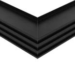 GLOBOSTAR® ALP-CORNER-IN90 RECESSA 61792 Χωνευτό Προφίλ Αλουμινίου Γωνία με Λευκό Γαλακτερό Πατητό Κάλυμμα για Ταινίες LED IP20 - Μαύρο Ματ - Μ30 x Π3.5 x Υ4cm
