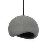 GloboStar® STONE 204-0122 Μοντέρνο Κρεμαστό Φωτιστικό Καμπάνα Μονόφωτο 1 x E27 IP20 Γκρι Σκoύρο Πολυστερίνη με Ρητίνη - Μ35 x Π31 x Υ26cm