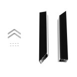 GLOBOSTAR® ALP-CORNER-IN90 RECESSA 61792 Χωνευτό Προφίλ Αλουμινίου Γωνία με Λευκό Γαλακτερό Πατητό Κάλυμμα για Ταινίες LED IP20 - Μαύρο Ματ - Μ30 x Π3.5 x Υ4cm