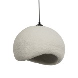 GloboStar® STONE 204-0124 Μοντέρνο Κρεμαστό Φωτιστικό Καμπάνα Μονόφωτο 1 x E27 IP20 Γκρι Πολυστερίνη με Γκρι Ρητίνη - Μ35 x Π31 x Υ26cm