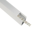 GLOBOSTAR® ALP-LINEAR LUMILINE 61763-3M Επιφανειακό / Κρεμαστό / Επιτοίχιο Προφίλ Αλουμινίου με Λευκό Γαλακτερό Πατητό Κάλυμμα για Ταινίες LED IP20 - Λευκό Ματ - Μ300 x Π3.5 x Υ7cm