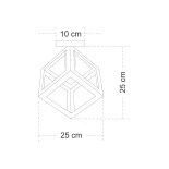 GloboStar® CUBE 00800 Μοντέρνο Φωτιστικό Οροφής Κύβος Μονόφωτο 1 x E27 IP20 Λευκό & Χάλκινο Μέταλλο - Μ25 x Π25 x Υ25cm