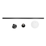 GLOBOSTAR® AGROS 61597 Φωτιστικό Κολωνάκι Κήπου με Ντουί 1 x E27 AC 220-240V Αδιάβροχο IP65 - Λευκό & Μάυρο - Μ30 x Π30 x Υ240cm