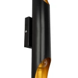 GloboStar® CHARME 01302 Μοντέρνο Επιτοίχιο Φωτιστικό Απλίκα Up / Down Δίφωτο 2 x E27 IP20 Μαύρο & Χρυσό Μέταλλο - Μ8 x Π6 x Υ40cm