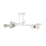 GloboStar® SPIDI 203-0113 Μοντέρνο Φωτιστικό Οροφής Πλέγμα Πολύφωτο 6 x E27 IP20 Λευκό Μέταλλο - Μ61 x Π61 x Υ37cm