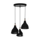 GloboStar® RADE 203-0127 Vintage Κρεμαστό Φωτιστικό Καμπάνα Τρίφωτο 3 x E27 IP20 Μαύρο Πλαστικό - Μ40 x Π40 x Υ40cm