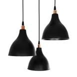GloboStar® RADE 203-0127 Vintage Κρεμαστό Φωτιστικό Καμπάνα Τρίφωτο 3 x E27 IP20 Μαύρο Πλαστικό - Μ40 x Π40 x Υ40cm