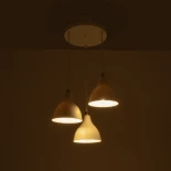 GloboStar® RADE 203-0128 Vintage Κρεμαστό Φωτιστικό Καμπάνα Τρίφωτο 3 x E27 IP20 Λευκό Πλαστικό - Μ40 x Π40 x Υ40cm