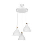 GloboStar® RADE 203-0128 Vintage Κρεμαστό Φωτιστικό Καμπάνα Τρίφωτο 3 x E27 IP20 Λευκό Πλαστικό - Μ40 x Π40 x Υ40cm