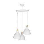 GloboStar® RADE 203-0128 Vintage Κρεμαστό Φωτιστικό Καμπάνα Τρίφωτο 3 x E27 IP20 Λευκό Πλαστικό - Μ40 x Π40 x Υ40cm